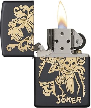 酷牌库|商品详情-Zippo进口代理批发 Zippo Joker 袖珍打火机，黑色哑光 Joker，一种尺寸