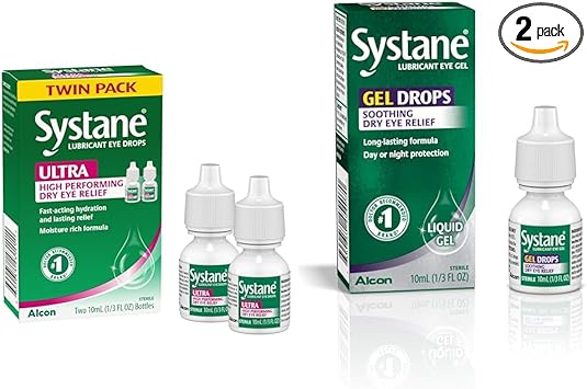 Systane进口代理批发 Systane 超润滑滴眼液，干眼用人工泪液，双装，每支 10 毫升 & 润滑眼凝胶滴剂，10 毫升（包装可能有所不同）