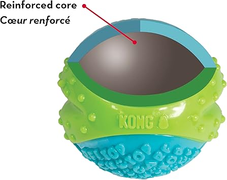 酷牌库|商品详情-KONG进口代理批发 KONG CoreStrength 球 - 狗牙齿咀嚼玩具 - 耐用、多层狗玩具，用于丰富游戏和牙齿护理 - 带纹理主体，用于清洁牙齿 - 适合大型犬