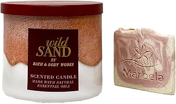 Bath & Body Works进口代理批发 Bath & Body Works Wild Sand 3 芯香薰蜡烛，含喜马拉雅盐泉肥皂样品