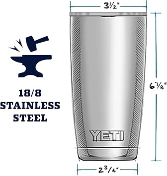 酷牌库|商品详情-YETI进口代理批发 YETI 冰粉色 Rambler 玻璃杯，20 盎司，1 件