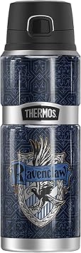 THERMOS进口代理批发 哈利波特拉文克劳学院徽章 THERMOS STAINLESS KING 不锈钢饮料瓶，真空隔热，双层，24 盎司