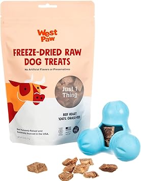 WEST PAW进口代理批发 WEST PAW 狗咀嚼玩具和小狗训练零食套装，Zogoflex Tux Treat 分配狗咀嚼玩具，水色、小型和牛心冻干生狗零食，美国制造