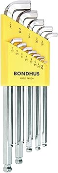 Bondhus进口代理批发 Bondhus 16737 13 件式粗短球头六角扳手 L 型扳手套件带 BriteGuard