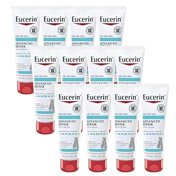 Eucerin进口代理批发 Eucerin 高级修复足霜 - 无香料，足部乳液非常干燥的皮肤 - 3 盎司。管（12 件装）