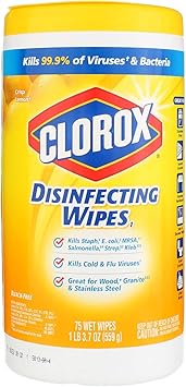 Clorox进口代理批发 Clorox 消毒湿巾 消毒清新香味，柠檬罐 75 片