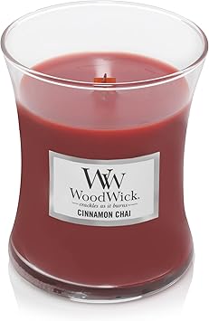 酷牌库|商品详情-WoodWick进口代理批发 WoodWick 中号沙漏蜡烛，肉桂柴 - 优质大豆混合蜡，Pluswick 创新木芯，美国制造和中号沙漏蜡烛，温暖的木材 - 优质大豆混合蜡