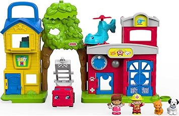 酷牌库|商品详情-Fisher-Price进口代理批发 Fisher-Price Little People 幼儿玩具动物救援玩具套装，带灯光、声音、人物和车辆，适合 1 岁以上儿童（亚马逊独家）