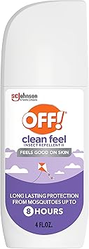 OFF!进口代理批发 离开！ Clean Feel 驱虫喷雾，含 20% 派卡瑞丁，杀虫喷雾，持久防蚊，皮肤感觉良好，4 盎司