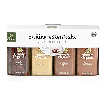 Simply Organic进口代理批发 Simply Organic Baking Essentials Spice Kit，天然，肉桂，南瓜，生姜，4 件装