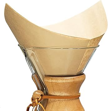 Chemex进口代理批发 Chemex 粘合过滤器 - 天然方形 - 100 克拉 - 4 件装 - 独家包装