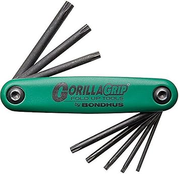 Bondhus进口代理批发 Bondhus 12634 GorillaGrip 8 把星形折叠钥匙套装，尺寸 T9-T40