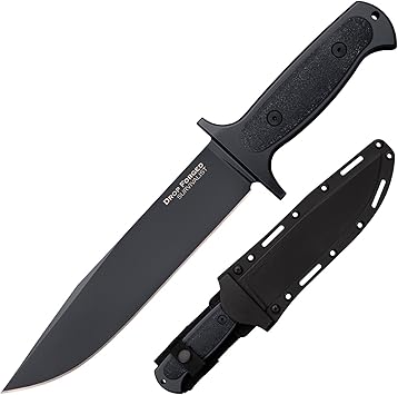 Cold Steel进口代理批发 Cold Steel 模锻 Survivalist 8 英寸 52100 高碳钢夹点固定刀片 EDC 战术狩猎实用刀，5 英寸人体工学手柄，耐候安全防爆护套