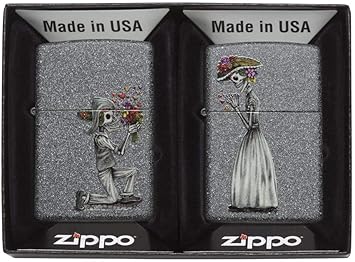 Zippo进口代理批发 Zippo 骷髅花铁石礼品套装袖珍打火机