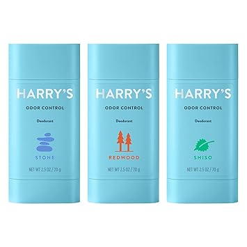 Harry's进口代理批发 Harry's 男士除臭剂 - 气味控制除臭剂 - 不含铝 - 多件装 - 石头、紫苏、红木，2.5 盎司（3 件装）