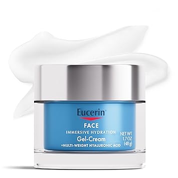 Eucerin进口代理批发 Eucerin 面部浸入式保湿凝胶霜，含透明质酸，超轻质面部保湿霜，可抚平细纹和皱纹，1.7 盎司罐