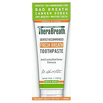 TheraBreath进口代理批发 TheraBreath 清新口气牙膏配方 12 小时牙膏，温和薄荷味，4 盎司（2 件装），包装可能有所不同