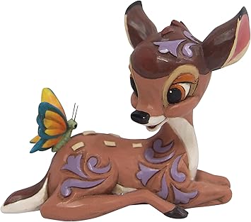 Enesco进口代理批发 Enesco Disney Traditions by Jim Shore Bambi 带蝴蝶微型雕像，2.5 英寸，多色