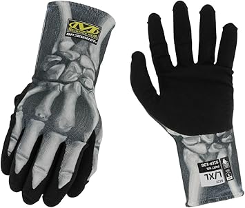 Mechanix Wear进口代理批发 Mechanix Wear SpeedKnit Graphx 工作手套，1 件装 - 骨架设计，具有触摸功能的手套，在干燥、潮湿和油性条件下握力强劲（小号/中号，黑色/白色）