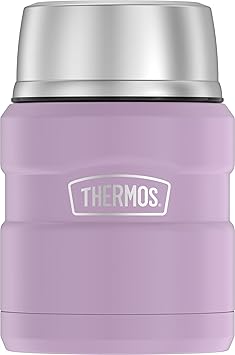 THERMOS进口代理批发 THERMOS 不锈钢特大号真空隔热食品罐带勺子，16 盎司，哑光薰衣草色