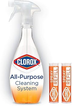 Clorox进口代理批发 Clorox Clorox 通用清洁系统，1 个可重复使用的瓶子 2 个补充装 - 柑橘混合（包装可能有所不同），0.66 液量盎司