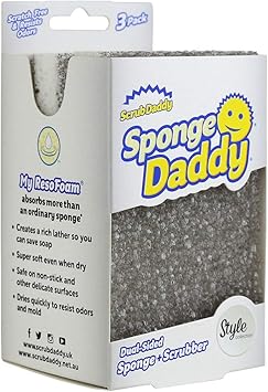 酷牌库|商品详情-Scrub Daddy进口代理批发 Scrub Daddy Sponge Daddy 风格，双面海绵擦洗器，洗碗海绵，用于清洁餐具的无划痕刷子，浴室擦洗工具，厨房海绵多件装