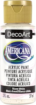 DecoArt进口代理批发 DecoArt Americana 丙烯酸涂料 2 盎司暖白色 DA-239（6 件装）6