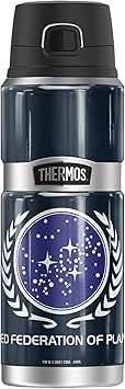 THERMOS进口代理批发 星际迷航 行星联合联邦 THERMOS STAINLESS KING 不锈钢饮料瓶，真空绝缘，双层，24 盎司