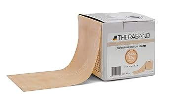 酷牌库|商品详情-Theraband进口代理批发 THERABAND 阻力带，50 码卷专业乳胶弹力带，适用于上半身和下半身和核心锻炼、物理治疗、普拉提、家庭锻炼和康复，棕褐色，超薄，初学者 1 级