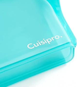 酷牌库|商品详情-Cuisipro进口代理批发 Cuisipro 2 件套硅胶，6.75 盎司，5.25 x 4.75 英寸，水色可重复使用袋