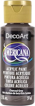 DecoArt进口代理批发 DecoArt 散装购买 Americana 丙烯酸涂料 2 盎司炭灰色 DA-088（6 件装）