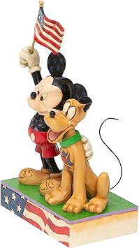 酷牌库|商品详情-Enesco进口代理批发 Enesco Disney Traditions by Jim Shore 米老鼠和冥王星爱国雕像，7 英寸，多色