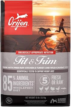 Orijen进口代理批发 ORIJEN Fit & Trim 狗粮，健康体重食谱，无谷物，新鲜和生动物成分，13 磅