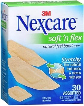 酷牌库|商品详情-Nexcare进口代理批发 Nexcare 舒适织物绷带什锦 30 件（每包 5 件）