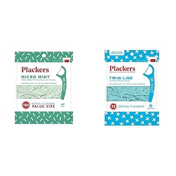 Plackers进口代理批发 Plackers 微型薄荷牙线（150 支）和 Plackers 双线牙线（75 支）