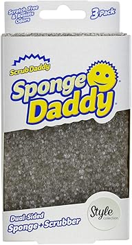 Scrub Daddy进口代理批发 Scrub Daddy Sponge Daddy 风格，双面海绵擦洗器，洗碗海绵，用于清洁餐具的无划痕刷子，浴室擦洗工具，厨房海绵多件装