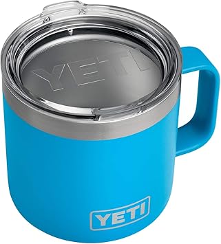 YETI进口代理批发 YETI Rambler 14 盎司马克杯，不锈钢，真空隔热，带标准盖，塔霍蓝色