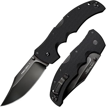 Cold Steel进口代理批发 Cold Steel Recon 1 4 英寸 S35VN 锋利刀片 5.375 英寸 G-10 手柄战术折叠刀带 Tri-Ad 锁、双手灵巧的口袋/皮带夹