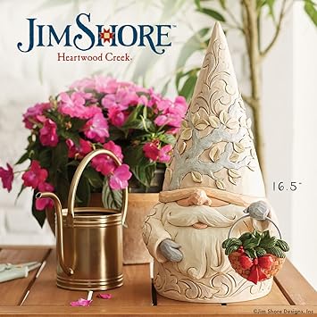 酷牌库|商品详情-Enesco进口代理批发 Enesco Jim Shore Heartwood Creek 四季侏儒雕像带 4 个篮子雕像 16.5 英寸多色