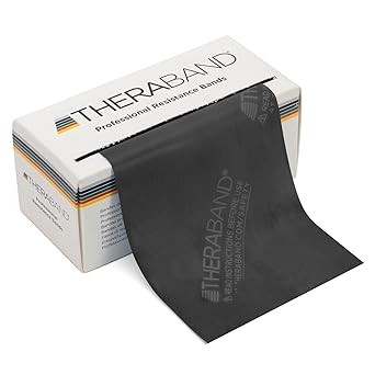 酷牌库|商品详情-Theraband进口代理批发 THERABAND 阻力带，6 码卷专业乳胶弹力带，适用于上半身、下半身、核心锻炼、物理治疗、普拉提、家庭锻炼、康复、黑色、特重、高级 1 级