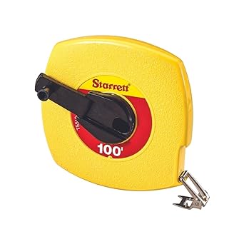 Starrett进口代理批发 Starrett 可伸缩英制长线胶带，带 ABS 塑料盒和折叠钩环 - 100 英尺长，3/8 英寸宽，1/8 英寸刻度，L1 刻度样式编号 - KTS510-100-N