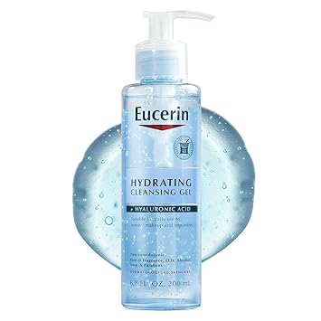 Eucerin进口代理批发 Eucerin 保湿洁面凝胶，含有透明质酸的日常洁面乳，6.8 液体盎司