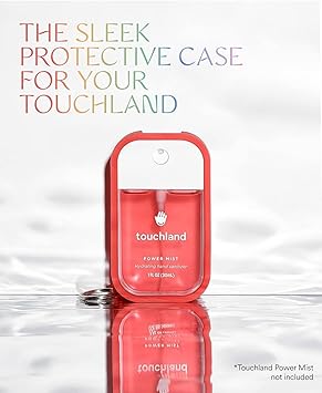 酷牌库|商品详情-Touchland进口代理批发 Touchland 喷雾盒，适用于强力喷雾和发光喷雾（1 液量盎司），防护时尚的洗手液喷雾配件，带钥匙圈的硅胶盒，糖果红