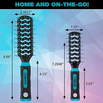 酷牌库|商品详情-CONAIR进口代理批发 Conair Salon Results 通风发刷套装 - 柔顺发刷 - 旅行发刷 + 全尺寸发刷 + 适合所有头发的柔顺发刷