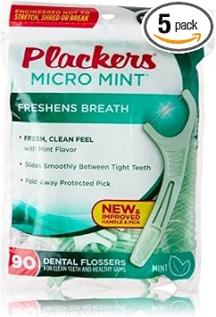 Plackers进口代理批发 PLACKERS 微薄荷清新口气，牙线薄荷 90 粒（每包 5 粒）