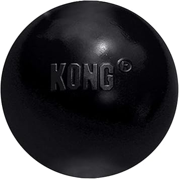 KONG进口代理批发 KONG Extreme 带孔球 - 狗取玩具 - 耐用的狗球玩具，适合训练、互动游戏等 - 天然 KONG Extreme 狗橡胶球 - 黑色 - 适合大/中型狗