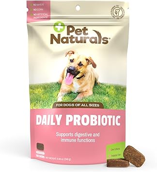 Pet Naturals进口代理批发 Pet Naturals 狗用每日益生菌，鸭味，160 粒咀嚼片 - 120M CFU 益生菌和益生菌，适合狗消化健康、肠道健康、免疫支持、腹泻、过敏和瘙痒