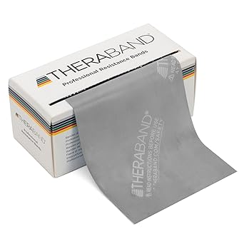 酷牌库|商品详情-Theraband进口代理批发 THERABAND 阻力带，6 码卷专业乳胶弹力带，适用于上半身、下半身、核心锻炼、物理治疗、普拉提、家庭锻炼、康复、银牌、超重、高级 2 级