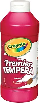 Crayola进口代理批发 Crayola Premier 儿童蛋彩画 - 红色（16 盎司），儿童课堂用品，非常适合艺术和工艺品，无毒，易挤压瓶