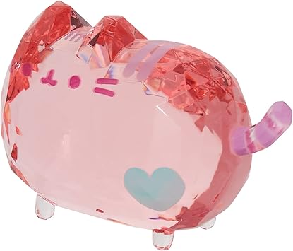 酷牌库|商品详情-Enesco进口代理批发 Enesco Facets Pusheen 猫与心雕像，1.69 英寸，粉色